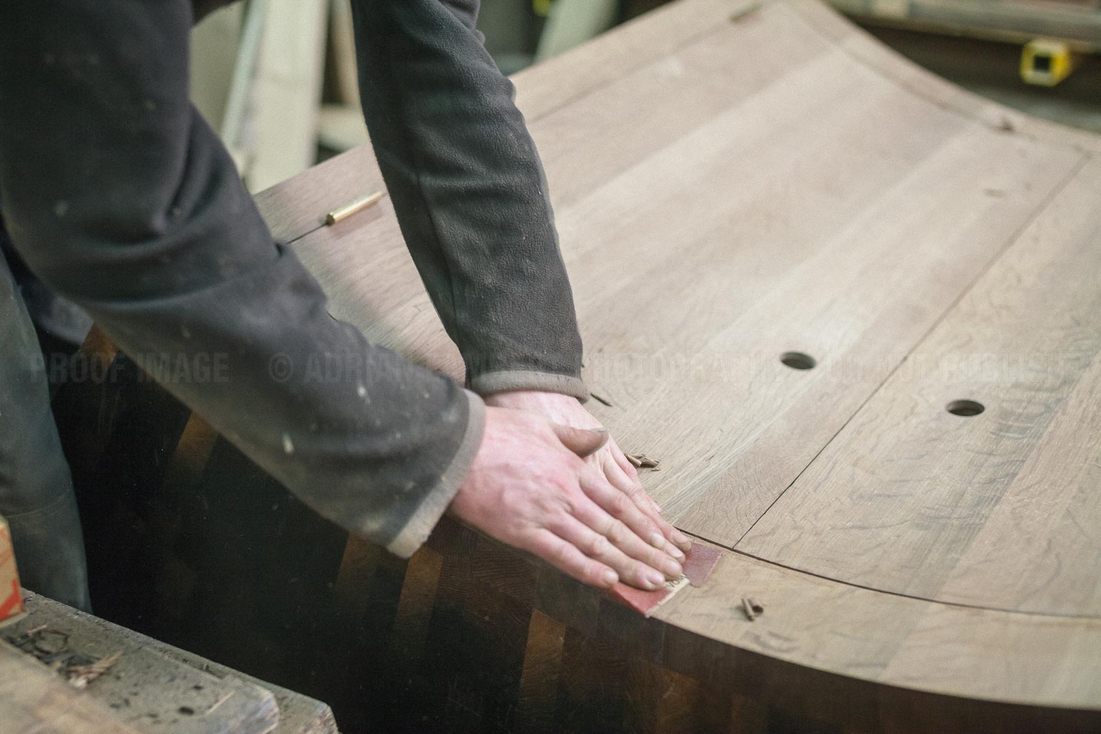 The Jack Badger team in the process of crafting a contemporary bar from 8000 year old Bog Oak.