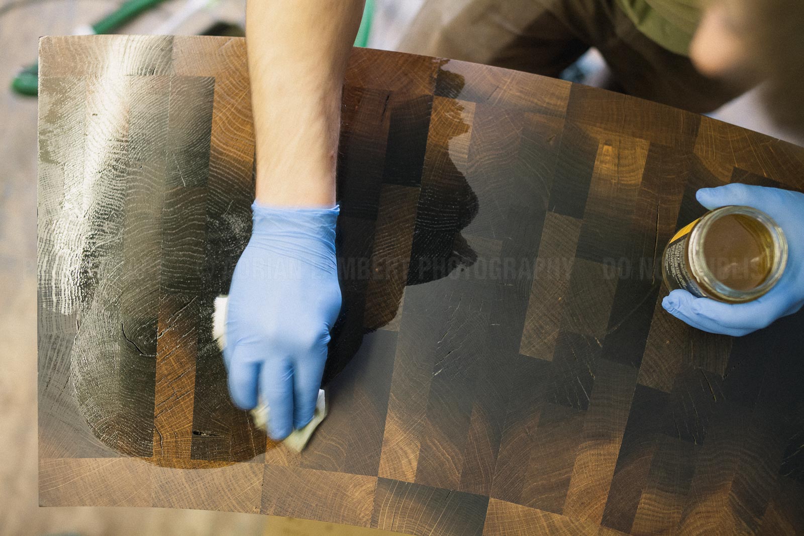 The Jack Badger team in the process of crafting a contemporary bar from 8000 year old Bog Oak.